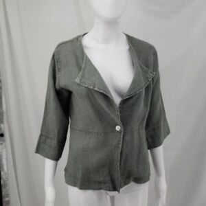 VIOLA BORGHI Italy Jacket Women Linen, luxury fashion brand Italy Size L